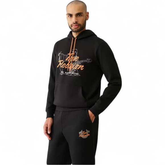 True Religion Mens 2 PC Sweatsuit Fleece Tracksuit Matching Hoodie Joggers NWT - Picture 7 of 15